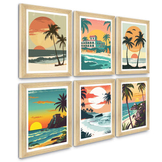 European Cafe & Travel Art Framed Poster Sets (ARTFM023) - Khirki.in