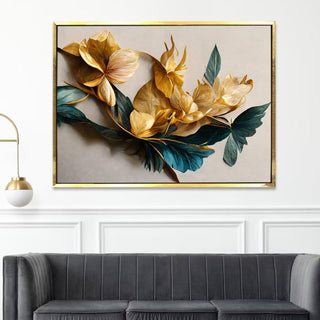 PAPER PLANE DESIGN Canvas Floral Wall Art: A Symphony of Nature's Elegance Large Size Canvas Framed Paintings For Living Room, Office, Home Decor. (FLWA17) - Khirki.in