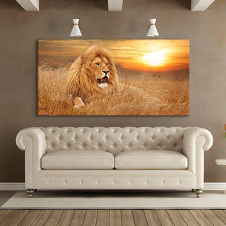 Amazing Wildlife Wall Art. Large Canvas Framed Digital Reprints of Jungle, Wildlife, Animals and Birds. Ready To Hang. Size:  24 Inch x 48 Inch (WBWA25) - Khirki.in