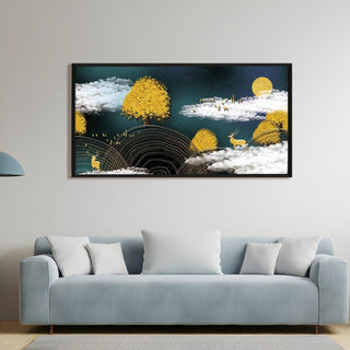 Amazing Wildlife Wall Art. Large Canvas Paintings. Framed Digital Reprints of Jungle, Wildlife, Animals and Birds 24 Inch x 48 Inch (WBWA12) - Khirki.in