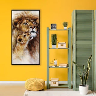 Amazing Wildlife Wall Art. Large Canvas Framed Digital Reprints of Jungle, Wildlife, Animals and Birds. Ready To Hang. Size:  24 Inch x 48 Inch (WBWA51) - Khirki.in