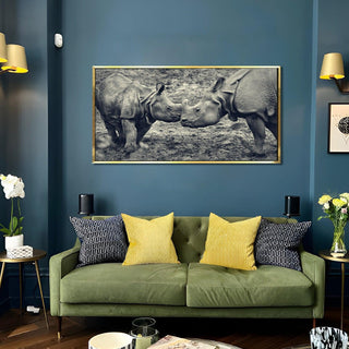 Amazing Wildlife Wall Art. Large Canvas Framed Digital Reprints of Jungle, Wildlife, Animals and Birds. Ready To Hang. Size:  24 Inch x 48 Inch (WBWA35) - Khirki.in