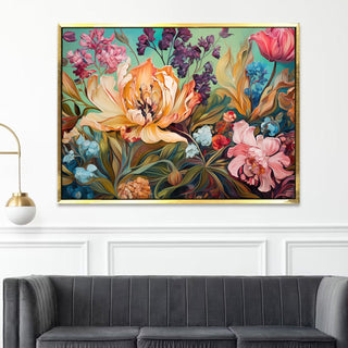 PAPER PLANE DESIGN Canvas Floral Wall Art: A Symphony of Nature's Elegance Large Size Canvas Framed Paintings For Living Room, Office, Home Decor. (FLWA19) - Khirki.in