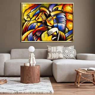 Framed Abstract Oil Pastel Style Wall Art Painting For Home and Hotels Wall Decoration (ABWA04) - Khirki.in