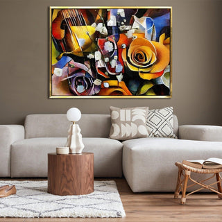 Framed Abstract Oil Pastel Style Wall Art Painting For Home and Hotels Wall Decoration (ABWA01) - Khirki.in