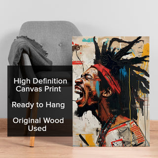 Soul in Motion – Afro Expressionist Portrait Wall Art, HD Canvas Print, Framed, Ready to Hang. (POMWA338)