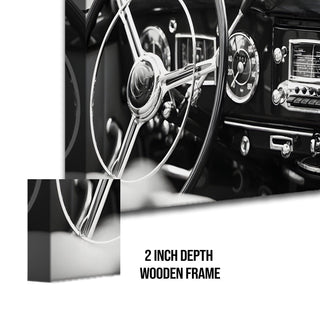Vintage Cars & Bikes Wall Art. HD Canvas Print, Framed, Ready to Hang. (VCBWA01)