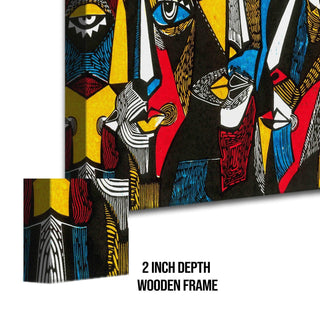 Framed Abstract Oil Pastel Style Wall Art Painting For Home and Hotels Wall Decoration (ABWA05) - Khirki.in