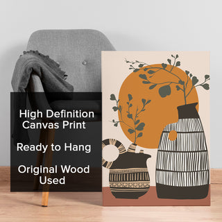 Boho and Chic Art Canvas Gallery Wrap Painting | Eclectic Modern Art Theme (BOWA18)