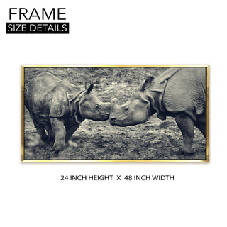 Amazing Wildlife Wall Art. Large Canvas Framed Digital Reprints of Jungle, Wildlife, Animals and Birds. Ready To Hang. Size:  24 Inch x 48 Inch (WBWA35) - Khirki.in