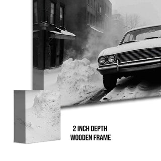 Vintage Cars & Bikes Wall Art. HD Canvas Print, Framed, Ready to Hang. (VCBWA10)