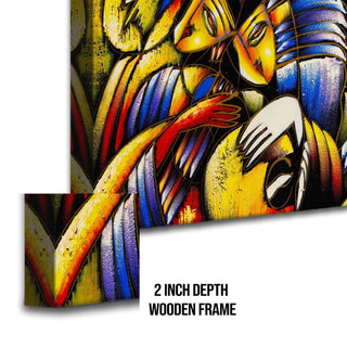 Framed Abstract Oil Pastel Style Wall Art Painting For Home and Hotels Wall Decoration (ABWA04) - Khirki.in