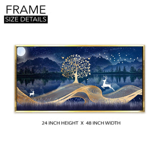 Amazing Wildlife Wall Art. Large Canvas Paintings. Framed Digital Reprints of Jungle, Wildlife, Animals and Birds 24 Inch x 48 Inch (WBWA11) - Khirki.in