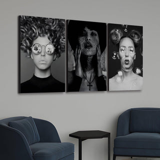 Black & White Fashion Wall Art, HD Canvas Print, Framed, Ready to Hang. (MAWA27)