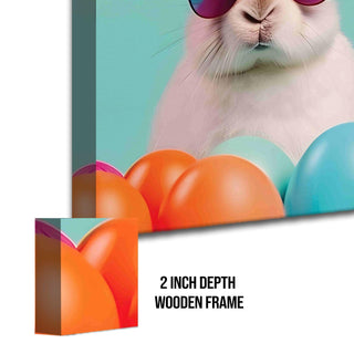 Cool Rabbit with Sunglasses – Pop Art Animal High Definition Portrait Canvas Wall Art. (POWA65)