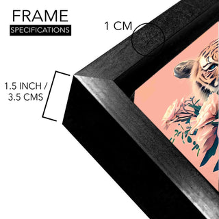 Tiger with Bouquet – Whimsical Animal Portrait HD Print Canvas Wall Art. (POWA63)