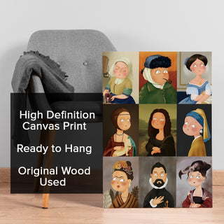 Mini Mona & Friends Wall Art Painting, HD Canvas Print, Framed, Ready to Hang. (POMWA300)