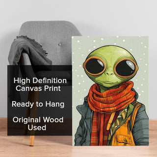 Alien Hipster Diaries Wall Art Painting, HD Canvas Print, Framed, Ready to Hang. (POMWA304)