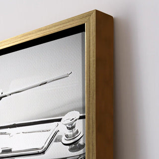 Vintage Cars & Bikes Wall Art. HD Canvas Print, Framed, Ready to Hang. (VCBWA01)