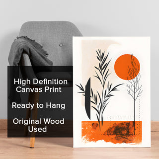 Terracotta Leaves Wall Art Painting, HD Canvas Print, Framed, Ready to Hang. (POMWA196)