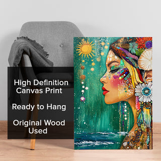 Tribal Elegance Wall Art Painting, HD Canvas Print, Framed, Ready to Hang. (BOMWA79)