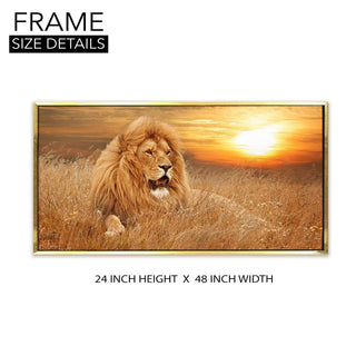 Amazing Wildlife Wall Art. Large Canvas Framed Digital Reprints of Jungle, Wildlife, Animals and Birds. Ready To Hang. Size:  24 Inch x 48 Inch (WBWA25) - Khirki.in