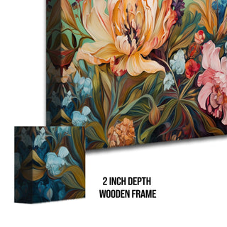 PAPER PLANE DESIGN Canvas Floral Wall Art: A Symphony of Nature's Elegance Large Size Canvas Framed Paintings For Living Room, Office, Home Decor. (FLWA19) - Khirki.in