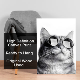Feline Elegance Wall Art Painting, HD Canvas Print, Framed, Ready to Hang. (BWWA165)