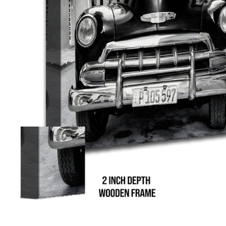 Vintage Car & Bike Wall Art Automobile Painting. HD Canvas Print, Framed, Ready to Hang. (VCBWA06)