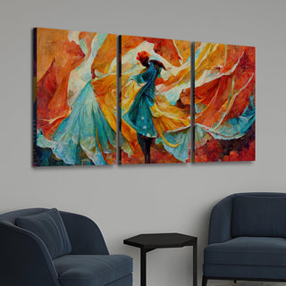 Dancer Portrait with Sunset Hues, HD Canvas Print, Framed, Ready to Hang. (MAWA22)