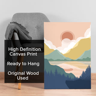 Boho and Chic Art Canvas Gallery Wrap Painting | Eclectic Modern Art Theme (BOWA22)