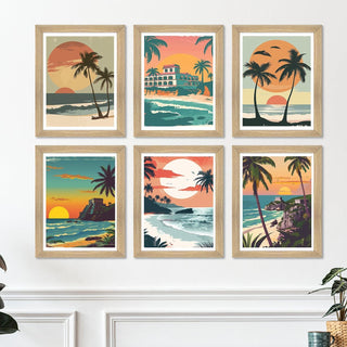 European Cafe & Travel Art Framed Poster Sets (ARTFM023) - Khirki.in