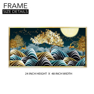 Amazing Wildlife Wall Art. Large Canvas Paintings. Framed Digital Reprints of Jungle, Wildlife, Animals and Birds 24 Inch x 48 Inch (WBWA13) - Khirki.in