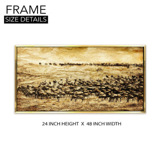 Amazing Wildlife Wall Art. Large Canvas Framed Digital Reprints of Jungle, Wildlife, Animals and Birds. Ready To Hang. Size:  24 Inch x 48 Inch (WBWA31) - Khirki.in