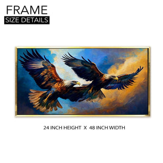 Amazing Wildlife Wall Art. Large Canvas Framed Digital Reprints of Jungle, Wildlife, Animals and Birds. Ready To Hang. Size:  24 Inch x 48 Inch (WBWA47) - Khirki.in
