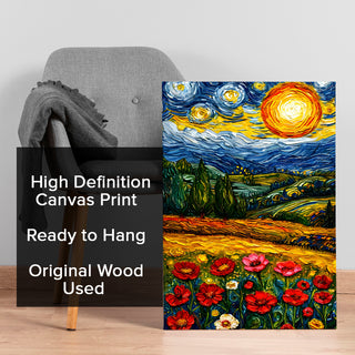 Swirling Meadows Wall Art Painting, HD Canvas Print, Framed, Ready to Hang. (AMWA20)