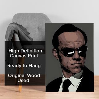 Agent-Inspired Minimalist Portrait Wall Art, HD Canvas Print, Framed, Ready to Hang. (POMWA345)