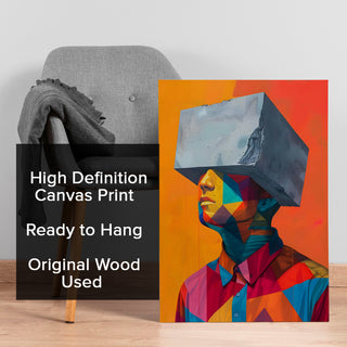 Mind Block – Abstract Surreal Portrait Wall Art, HD Canvas Print, Framed, Ready to Hang. (ABWA324)