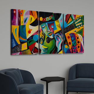 Jazz Musician, Modern Art, HD Canvas Print, Framed, Ready to Hang. (MAWA21)