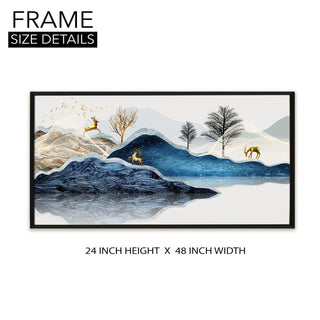Amazing Wildlife Wall Art. Large Canvas Paintings. Framed Digital Reprints of Jungle, Wildlife, Animals and Birds 24 Inch x 48 Inch (WBWA14) - Khirki.in