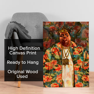 The Notorious B.I.G. American rapper Portrait  Wall Art, HD Canvas Print, Framed, Ready to Hang. (POMWA332)
