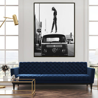 Vintage Cars & Bikes Wall Art. HD Canvas Print, Framed, Ready to Hang. (VCBWA12)