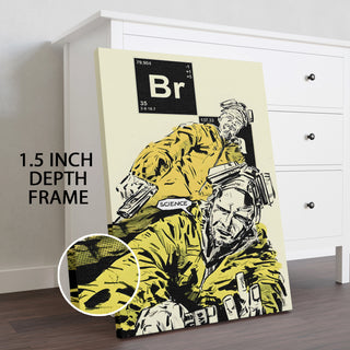 Breaking Science – Comic Style Breaking Bad Wall Art, HD Canvas Print, Framed, Ready to Hang. (POMWA323)