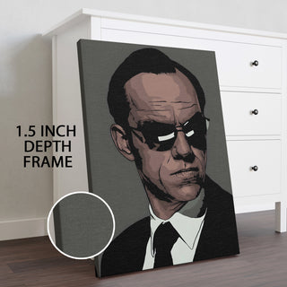 Agent-Inspired Minimalist Portrait Wall Art, HD Canvas Print, Framed, Ready to Hang. (POMWA345)