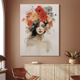 Boho Chic Floral Vintage Style Canvas Wall Art Painting