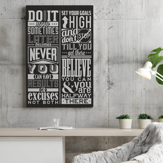 Vintage Chalkboard Style Inspirational Wall Art, HD Canvas Print, Framed, Ready to Hang. (MOWA05)