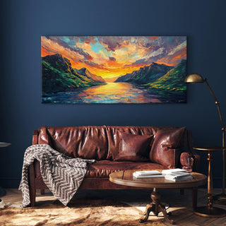 Sunrise Wall Art Painting, HD Canvas Print, Framed, Ready to Hang. (VASWA002)