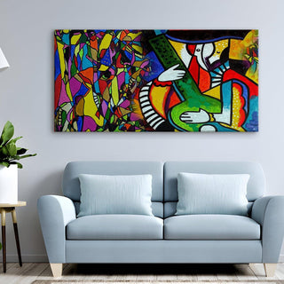 Modern Art Large Canvas Paintings. Framed Digital Reprints of Famous and Vibrant Artwork (MAWA02) - Khirki.in