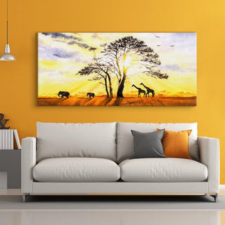 Amazing Wildlife Wall Art. Large Canvas Framed Digital Reprints of Jungle, Wildlife, Animals and Birds. Ready To Hang. Size:  24 Inch x 48 Inch (WBWA42) - Khirki.in