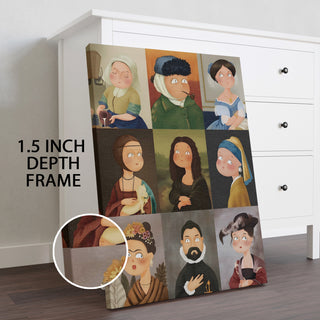 Mini Mona & Friends Wall Art Painting, HD Canvas Print, Framed, Ready to Hang. (POMWA300)